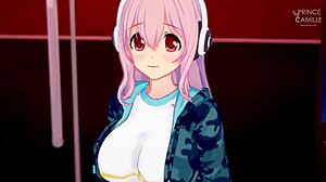 super sonico gets horny while modeling for you - super sonico