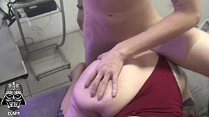 Young woman who likes it rough gets two big cocks in her ass and cums hard