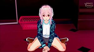 super sonico gets horny while modeling for you - super sonico