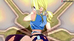 Lucy Heartfilia Hot Blonde In Intense Fucking Scene With Ahegao On Sheer Fabric