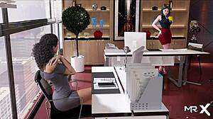 touching boobs at work in fashion business