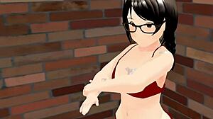 Kyo Anime Girl Hiding Her Body with Only Bubbles in Bubble Bath!