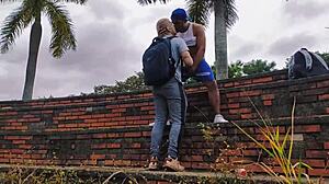 A fetish filled forest encounter with an amateur gay anal scene