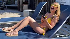 Squirting sensation in summer costume