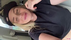 Exhibitionist Amateur Fucks Outdoors with Balloon and Huge Tattooed Tits.