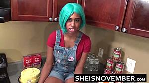 Step Brother Convinces MsNovember To Fuck In Kitchen! Sex And Head!