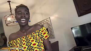 Stunning African model lured into rough casting sex during bikini shoot chaos