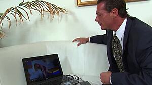 hot asian in stockings is fantasy for big white cock