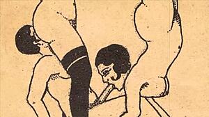 vintage erotic drawings explore the sensual alphabet in detail