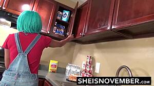 Step Brother Convinces MsNovember To Fuck In Kitchen! Sex And Head!
