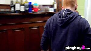 Real sex party with a swinging couple and their friends in a mansion