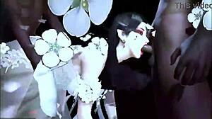 Two BBCs pound big-boobed chick in 3D animation