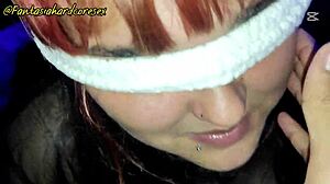 Alisongonzalez swallows my cock instead of the lollipop, enjoying every intense thrust. She savors the cum facial deeply.