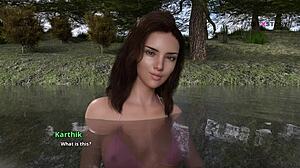 college kings game shows aubrey stroking at lakeside in steamy 3d hentai action