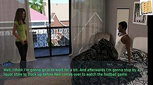 Is this wife cheating with her stepmother in scene 57?