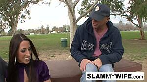 Athletic brunette babe pounded hard by huge black cock