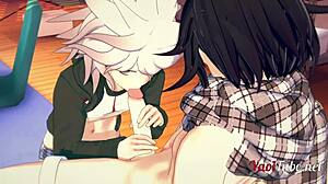 Dangan Ronpa 2 - Ouma and Nagito in Bareback Creampie Action