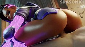 Sombra, the seductive Overwatch character, in hot action