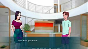 Stepmother with big breast is my boss in this anime porn video