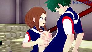 Yo, Ochako Uraraka and Izuku Midoriya go hard in hentai sex!