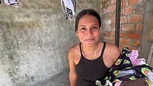 I send clothes to wash with neighbor, but suggest blowjob and hardcore sex instead