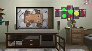 curvy anime babe rides huge cock in wild escape scene