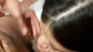 Colombian slut begs Peruvian neighbor for anal creampie fuck.