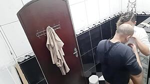 lesbian sucking and fucking filmed in bar bathroom