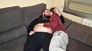Gay couple's steamy 69 with big cock and cum swap