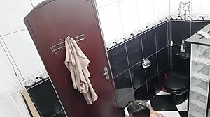 lesbian sucking and fucking filmed in bar bathroom