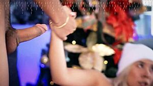 Horny Blonde Babe Sucks Boyfriend's Cock with Cute Face!