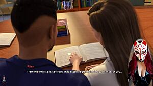 Sexy college student in white stockings shines