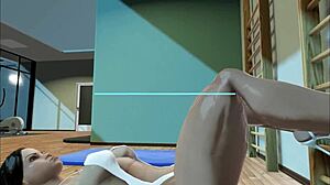 Old muscular girl fucks hard after training