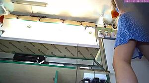 SEXY BLONDE GIRL VOYER CAMERA UPSKIRT AT WORK PART 8!