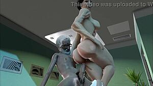 Old muscular girl fucks hard after training