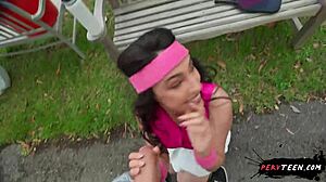 sneaky sex during tennis game with cute teen