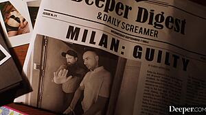 Angie Faith's deepthroat and pussy fingering in gay porn