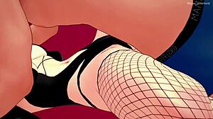 Hot Girlfriend in Fishnet Stockings and Enderman Mask Ready for 3D Minecraft Hentai