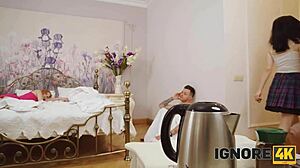 Russian teen begs for more in wild orgy