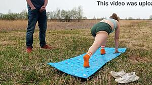 Submissive couple explores BDSM with big cock lover