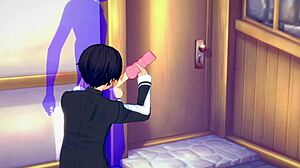 sword art online yaoi kirito handjob in japanese anime game