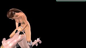 Animated 3D Lesbian Cartoon with Pussy Rubbing and Rear Action