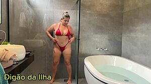 Curvy married slut craves creampie but gets double cock penetration