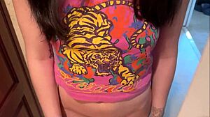 Big cocked stud helps his little step sis pleasure herself