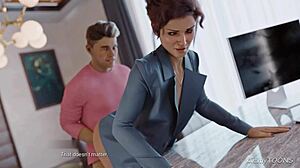 Boss Banged Hard by Janitor's Big Dick in Office