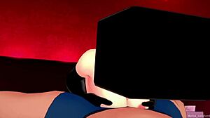 Hot Girlfriend in Fishnet Stockings and Enderman Mask Ready for 3D Minecraft Hentai