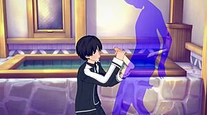 sword art online yaoi kirito handjob in japanese anime game