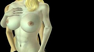 Animated 3D Lesbian Cartoon with Pussy Rubbing and Rear Action