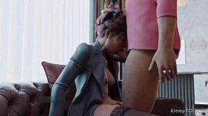 Boss Banged Hard by Janitor's Big Dick in Office