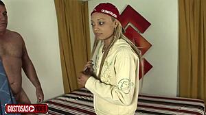 A young blonde teen catches her friend’s dad in a compromising position